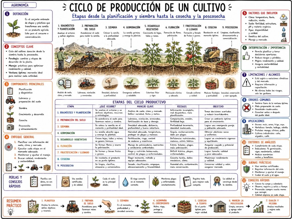 Ciclo de Producción de un Cultivo: Etapas de Planificación, Siembra y Cosecha