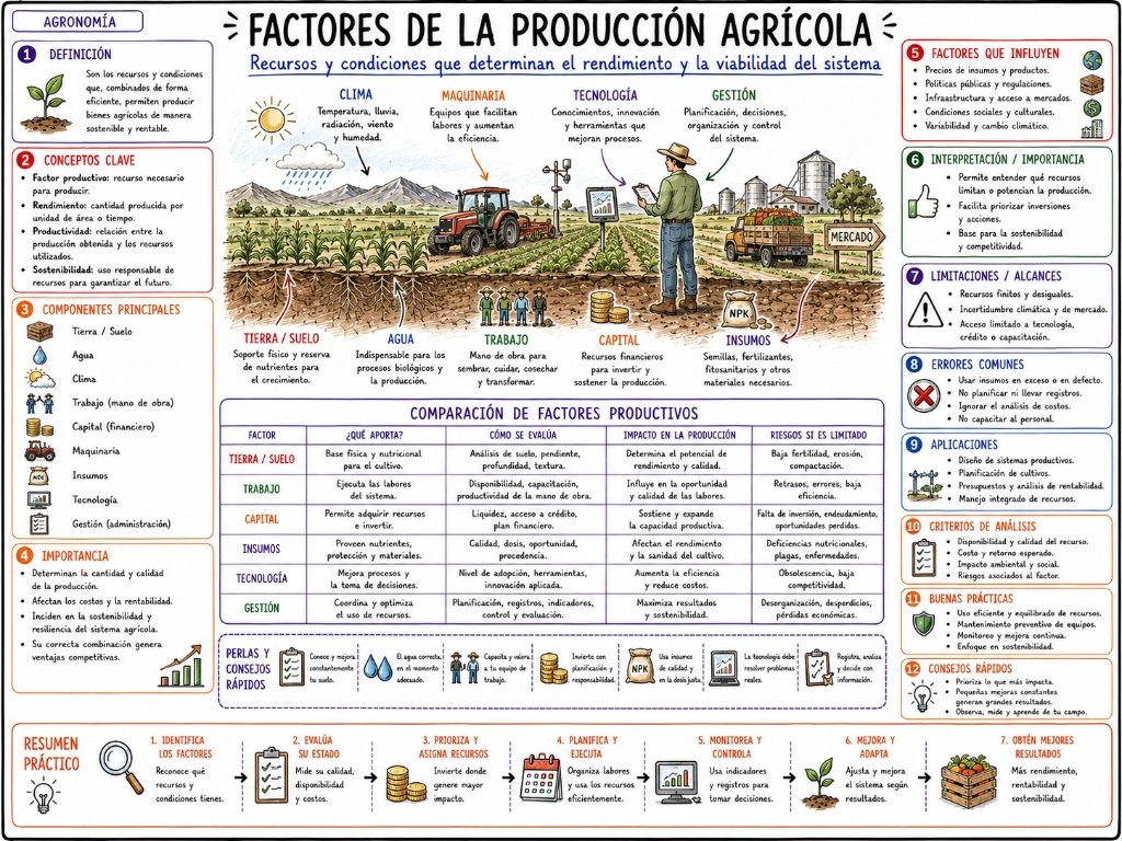 Factores de la Producción Agrícola: Recursos y Condición del Sistema