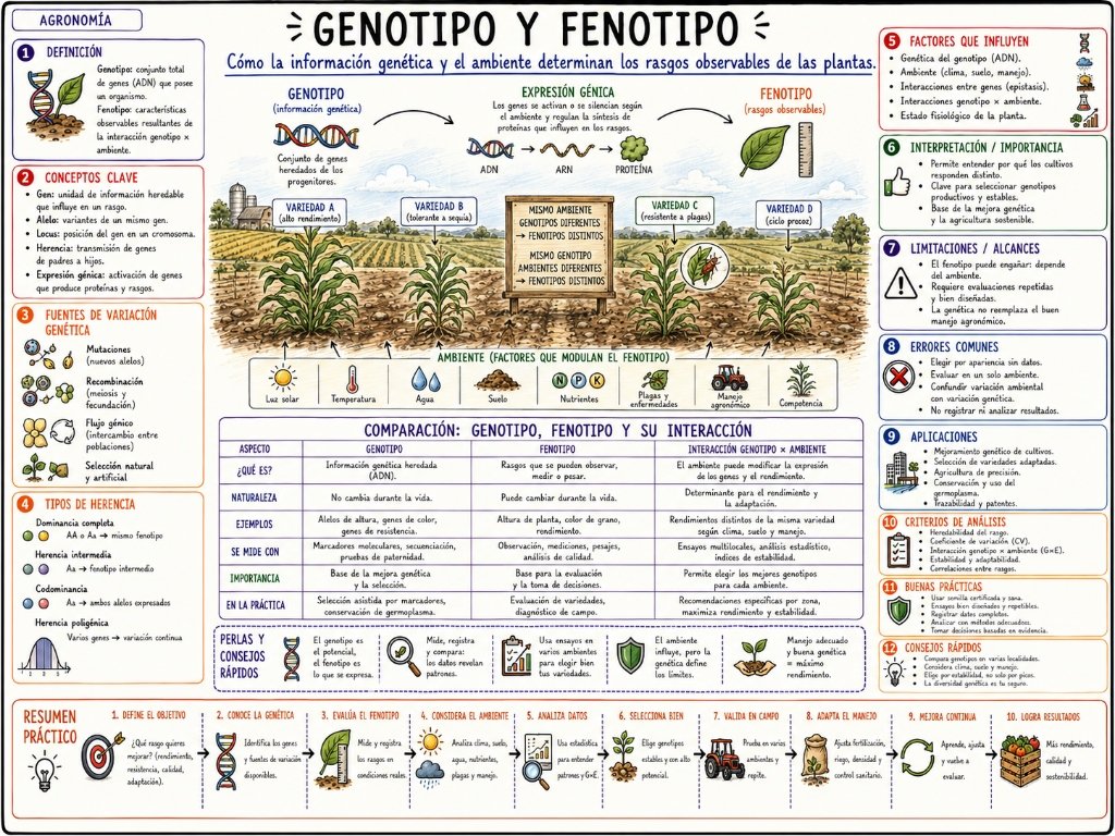 Genotipo y Fenotipo: Cómo la información genética y el ambiente determinan los rasgos