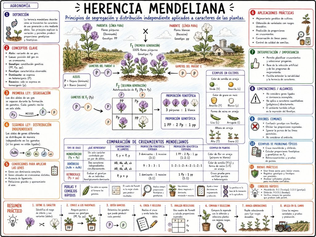 Herencia Mendeliana: Principios de segregación y distribución independiente