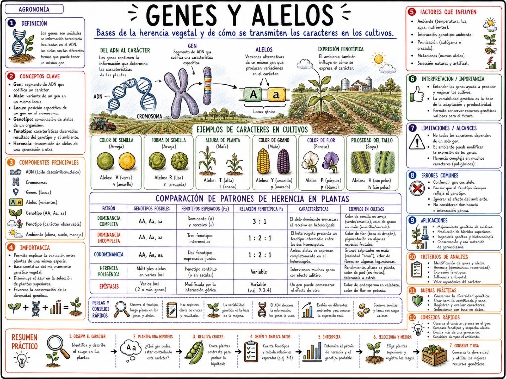 Genes y Alelos: Bases de la herencia vegetal y transmisión de caracteres